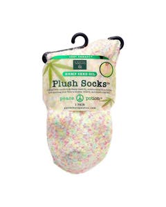 Earth Therapeutics Hemp Seed Oil Plush Socks Peach Confetti
