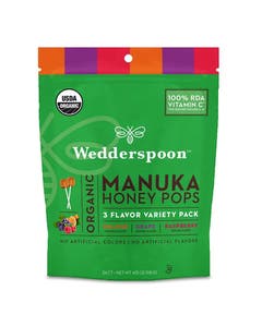 Wedderspoon Wellbeeing Variety Pack Organic Manuka Honey Pops for Kids 4.15 oz. 24 Count